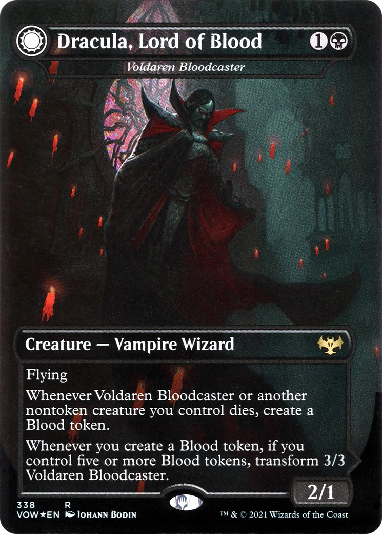 Image of Voldaren Bloodcaster // Bloodbat Summoner - Dracula, Lord of Blood // Dracula, Lord of Bats [Innistrad: Crimson Vow]