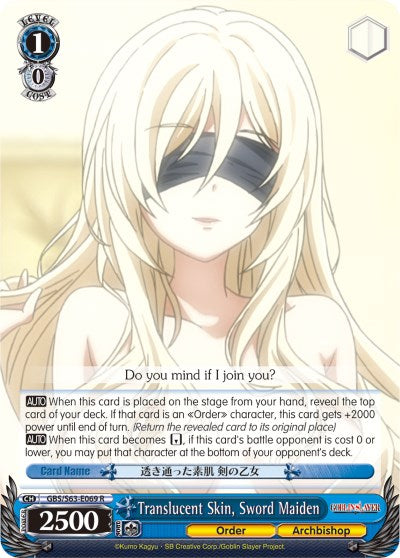Image of Translucent Skin, Sword Maiden (GBS/S63-E069 R) [Goblin Slayer]