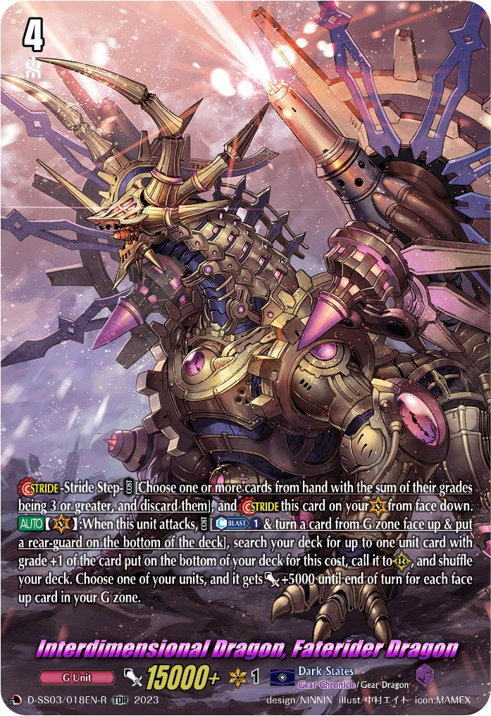 Image of Interdimensional Dragon, Faterider Dragon (TDR) (D-SS03/018EN-R) [Stride Deckset -Chronojet-]