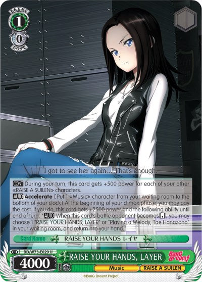 Image of RAISE YOUR HANDS, LAYER (BD/W73-E029 U) [BanG Dream! Vol.2]