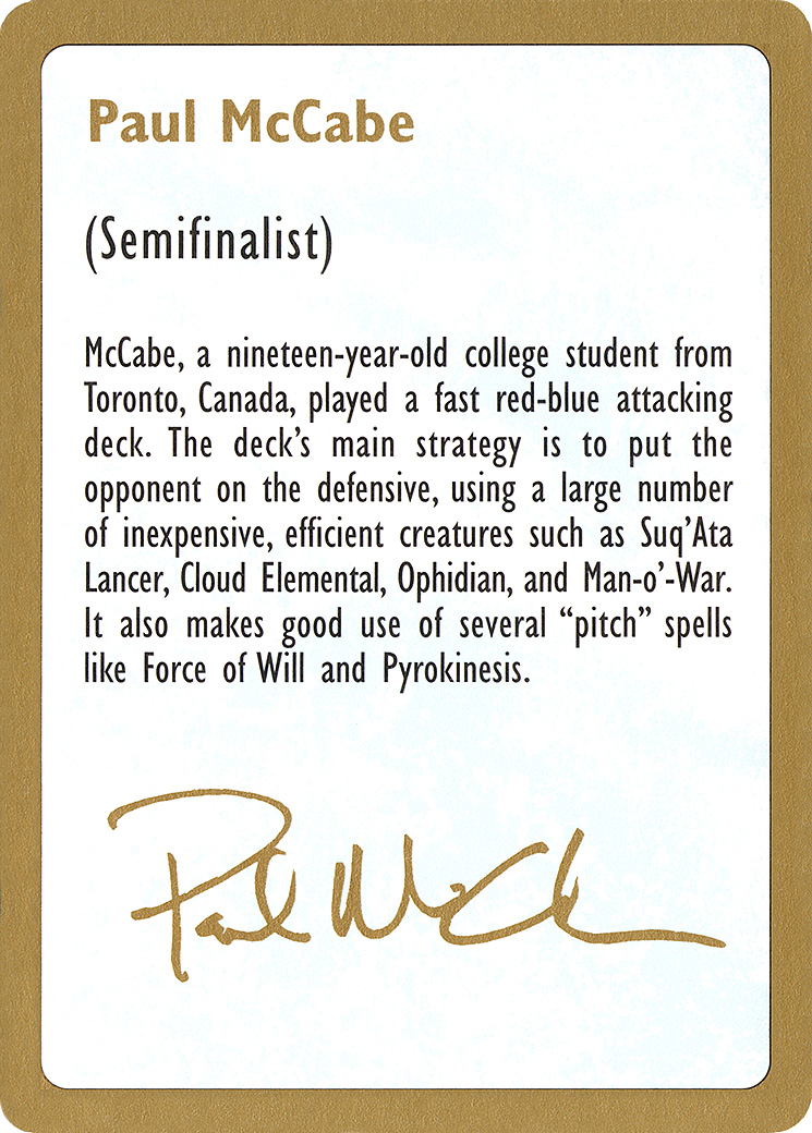 Image of Paul McCabe Bio [World Championship Decks 1997]