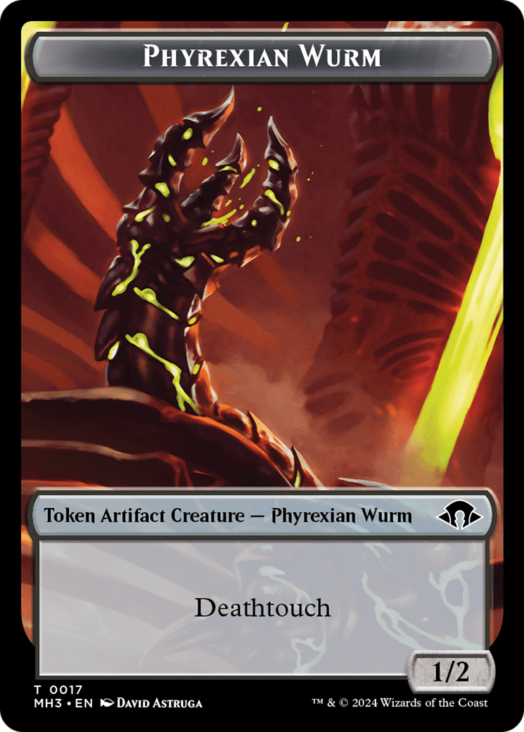 Image of Phyrexian Wurm (0017) // Energy Reserve Double-Sided Token [Modern Horizons 3 Tokens]