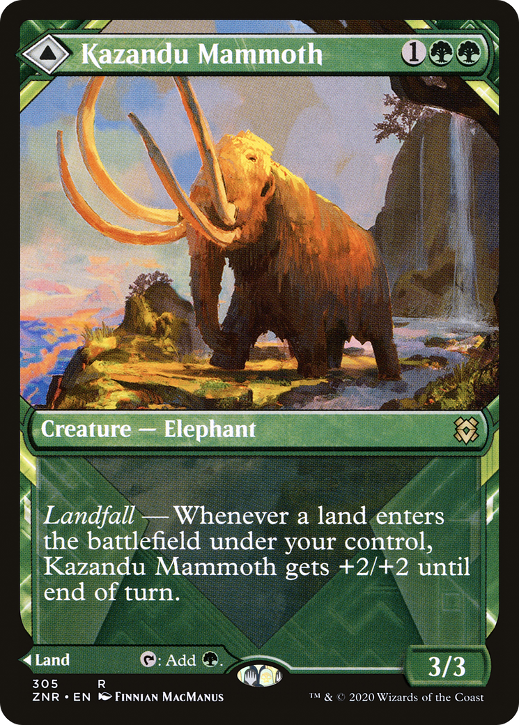 Image of Kazandu Mammoth // Kazandu Valley (Showcase) [Zendikar Rising]