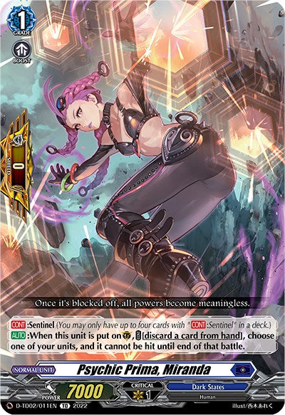 Image of Psychic Prima, Miranda (D-TD02/011EN) [Michiru Hazama -Demonic Jewel Dragon of the Four Flames-]