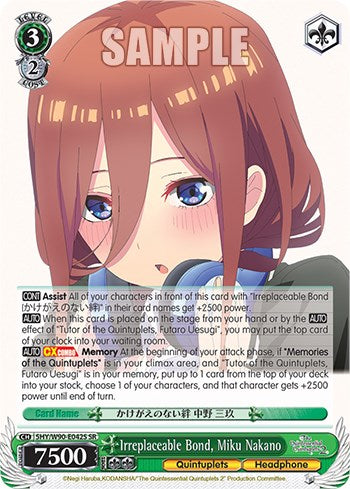 Irreplaceable Bond, Miku Nakano (5HY/W90-E042S SR) [The Quintessential Quintuplets 2]