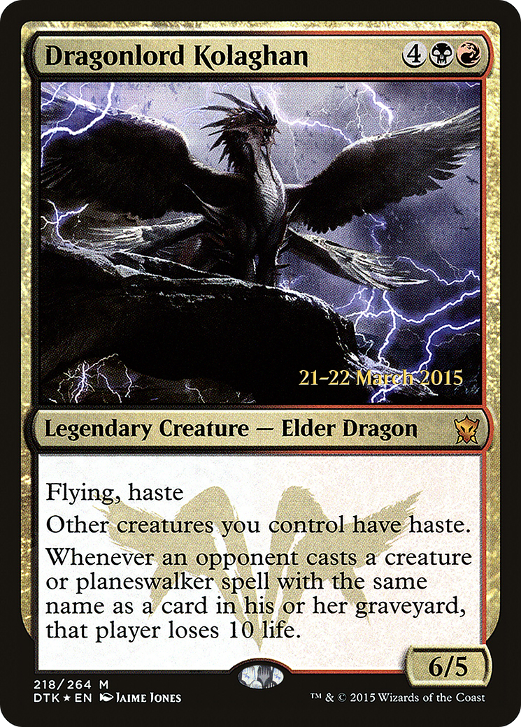 Image of Dragonlord Kolaghan [Dragons of Tarkir Prerelease Promos]