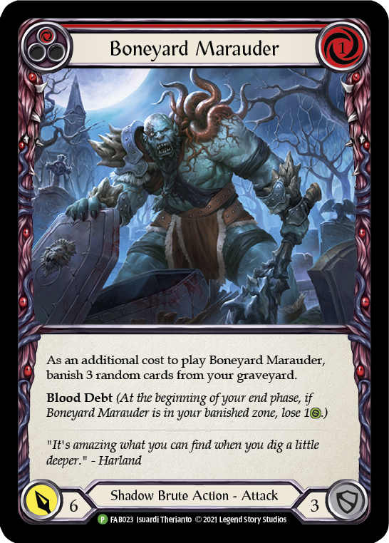 Image of Boneyard Marauder (Red) [FAB023] (Promo)  Rainbow Foil