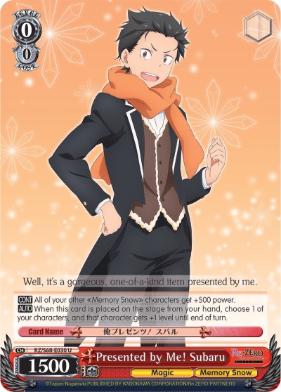 Image of Presented by Me! Subaru (RZ/S68-E030 U) [Re:ZERO Memory Snow]