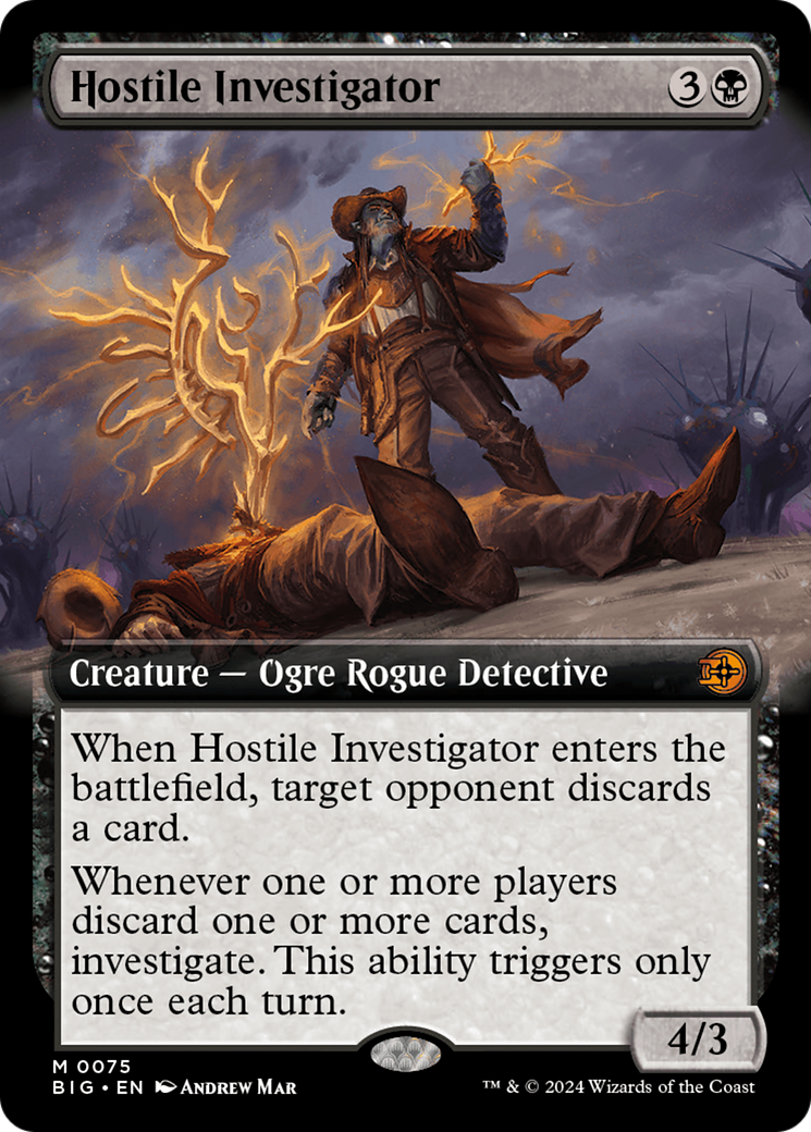 Image of Hostile Investigator (Extended Art) [Outlaws of Thunder Junction: The Big Score]