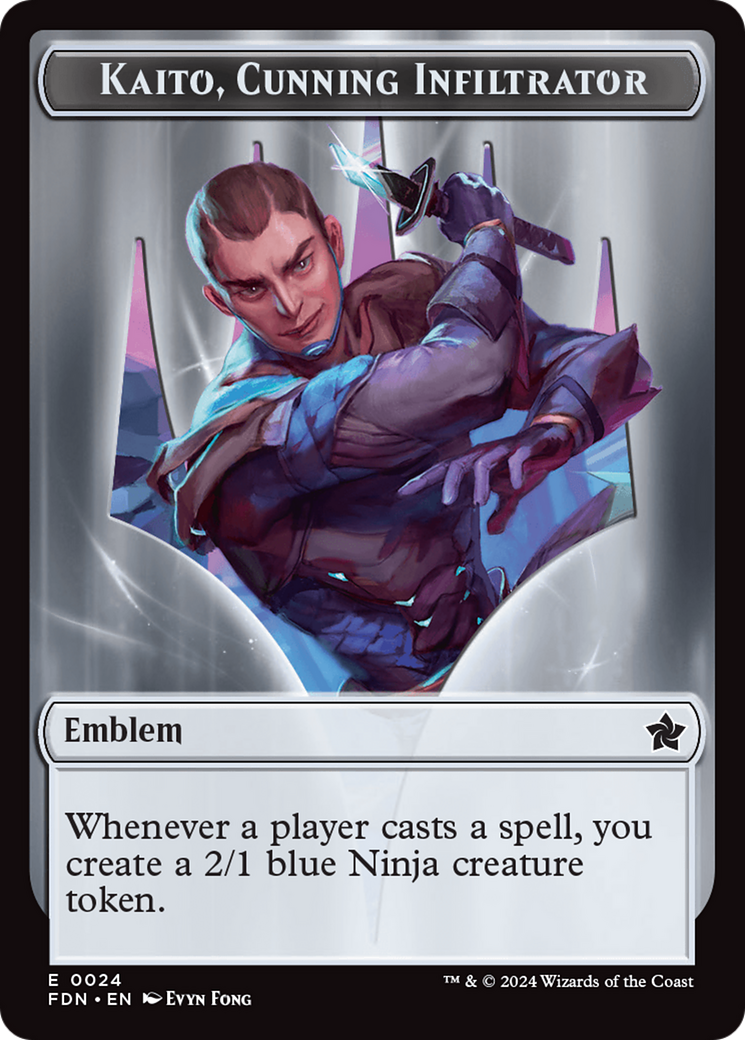 Image of Emblem - Kaito, Cunning Infiltrator // Ninja Doubled-Sided Token [Foundations Tokens]