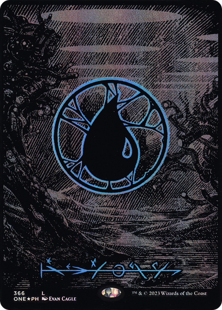 Image of Island (366) (Oil Slick Raised Foil) [Phyrexia: All Will Be One]