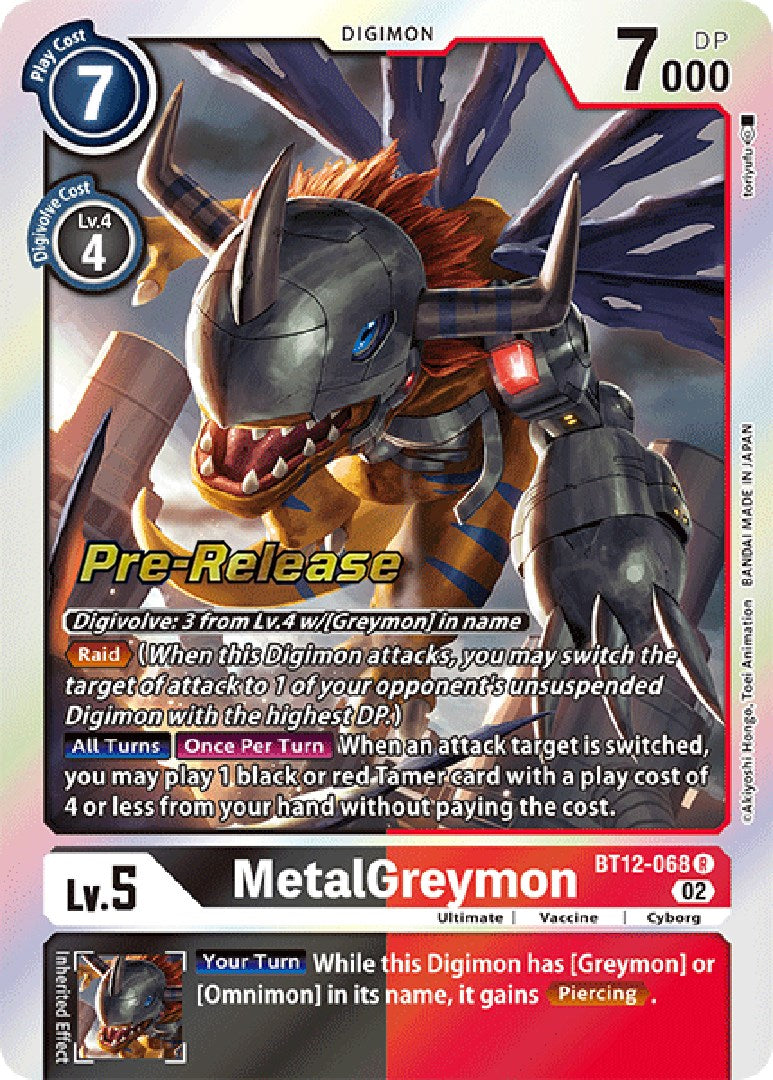 Image of MetalGreymon [BT12-068] [Across Time Pre-Release Cards]