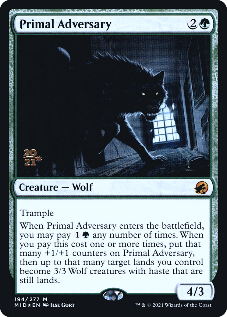 Image of Primal Adversary [Innistrad: Midnight Hunt Prerelease Promos]
