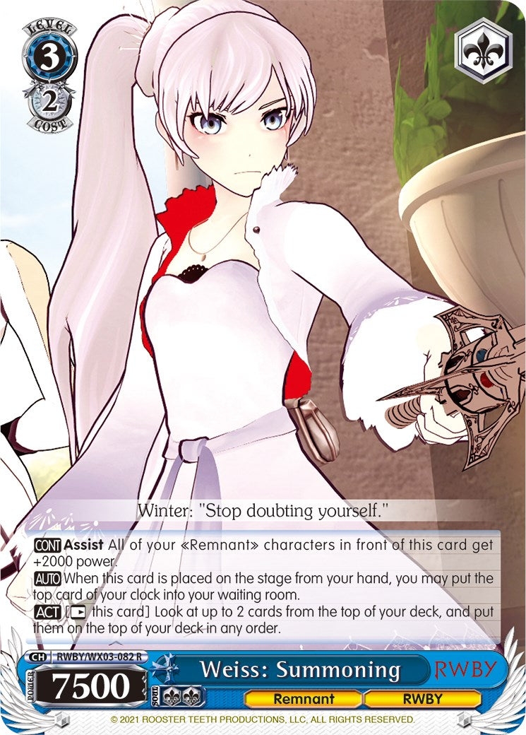 Image of Weiss: Summoning (RWBY/WX03-082 R) [RWBY]