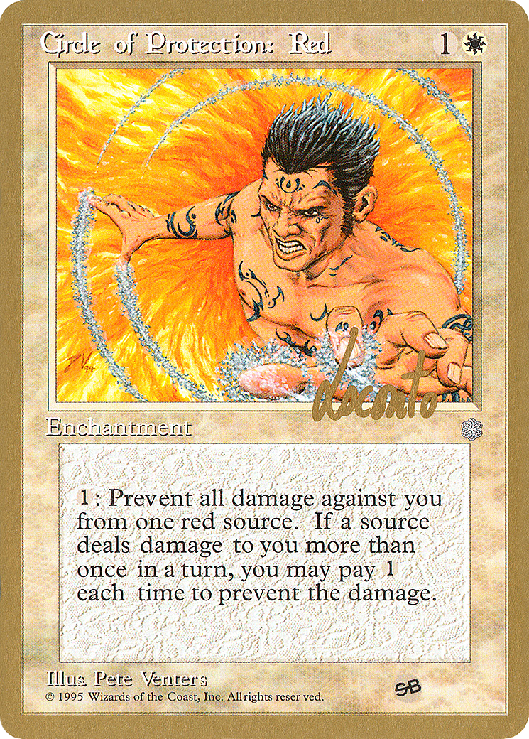 Image of Circle of Protection: Red (Michael Loconto) (SB) (ICE) [Pro Tour Collector Set]