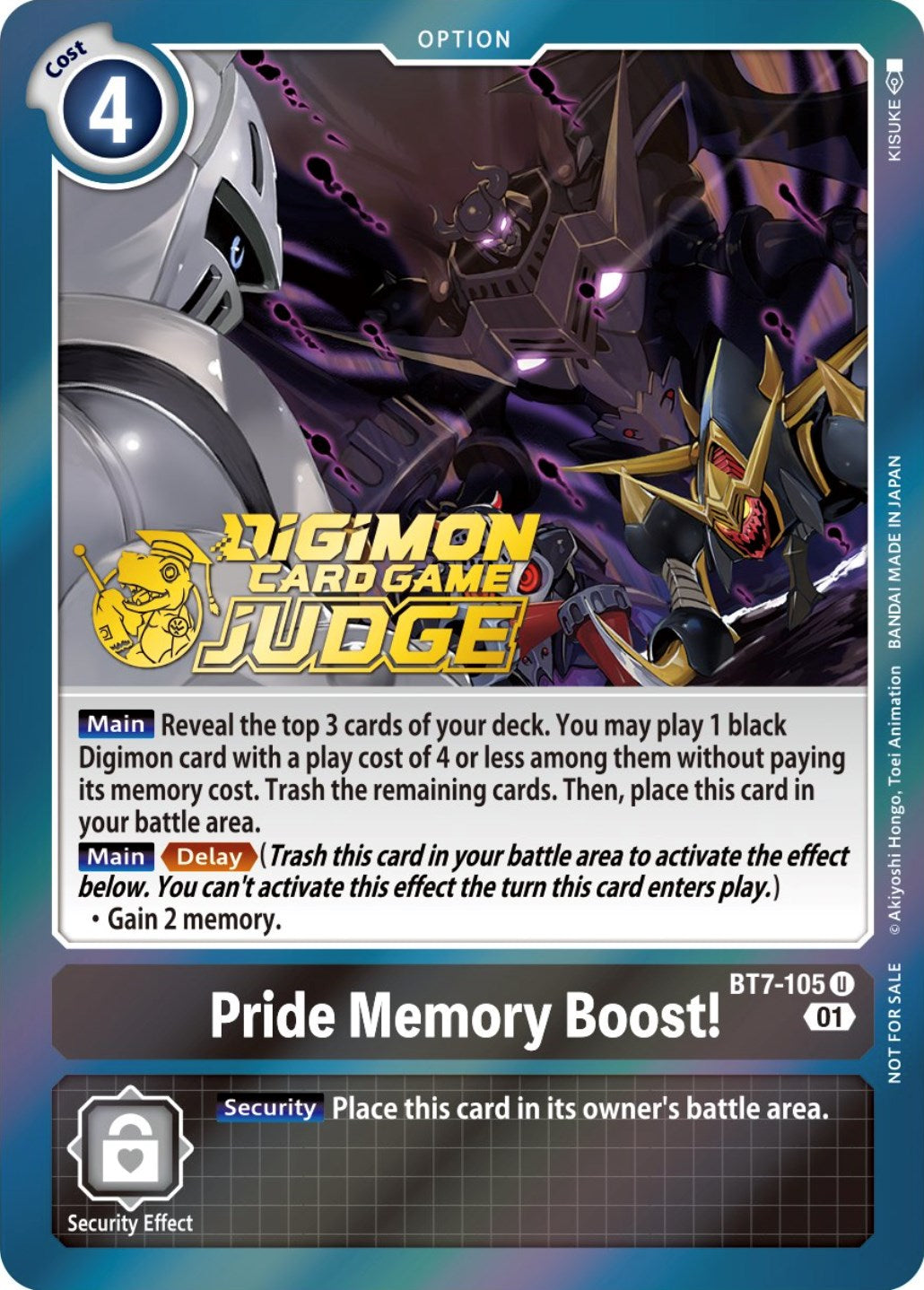 Image of Pride Memory Boost! [BT7-105] (Judge Pack 3) [Next Adventure Promos]