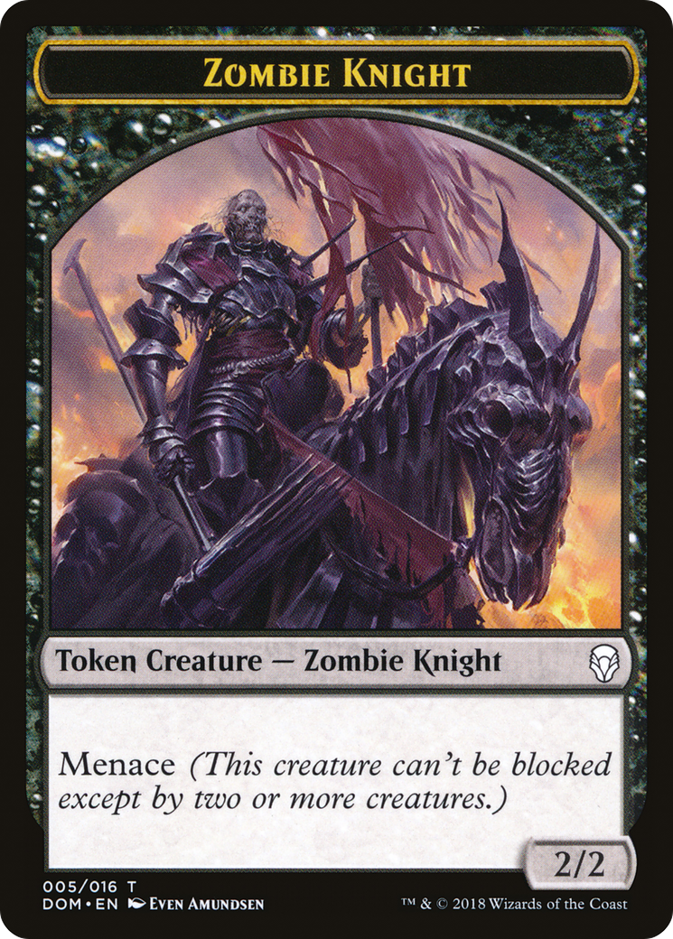 Image of Zombie Knight Token [Dominaria Tokens]