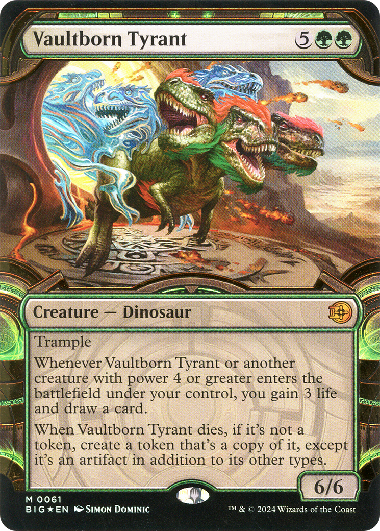 Image of Vaultborn Tyrant (Showcase) (Raised Foil) [Outlaws of Thunder Junction: The Big Score]