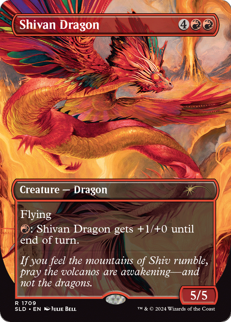 Image of Shivan Dragon (SLD-1709) - Secret Lair Drop (Borderless) Foil