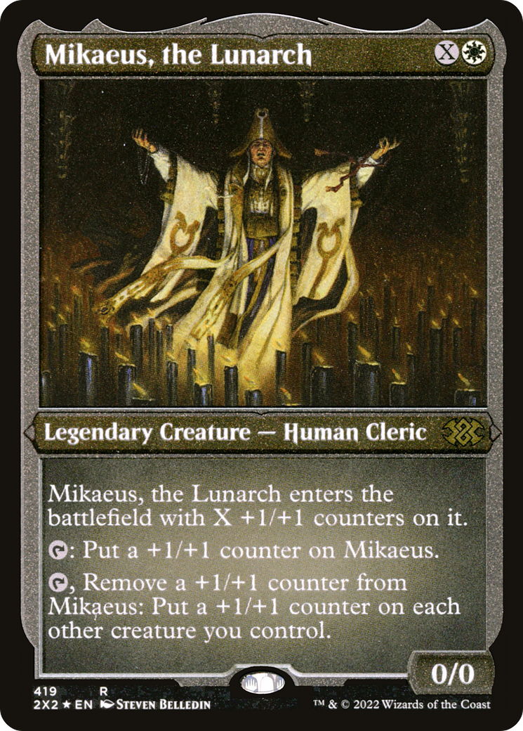 Image of Mikaeus, the Lunarch (Foil Etched) [Double Masters 2022]