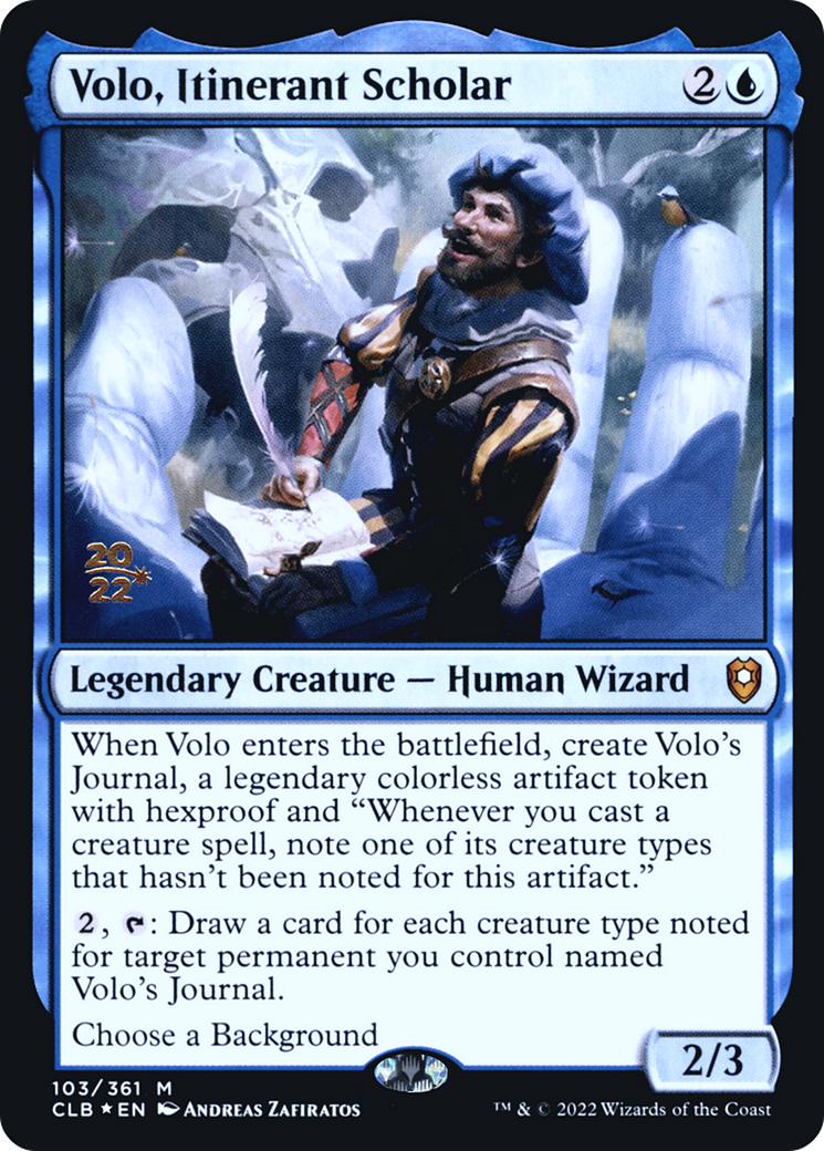 Image of Volo, Itinerant Scholar [Commander Legends: Battle for Baldur's Gate Prerelease Promos]