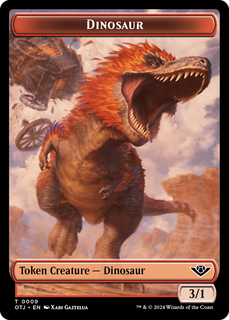 Image of Mercenary // Dinosaur Double-Sided Token [Outlaws of Thunder Junction Tokens]