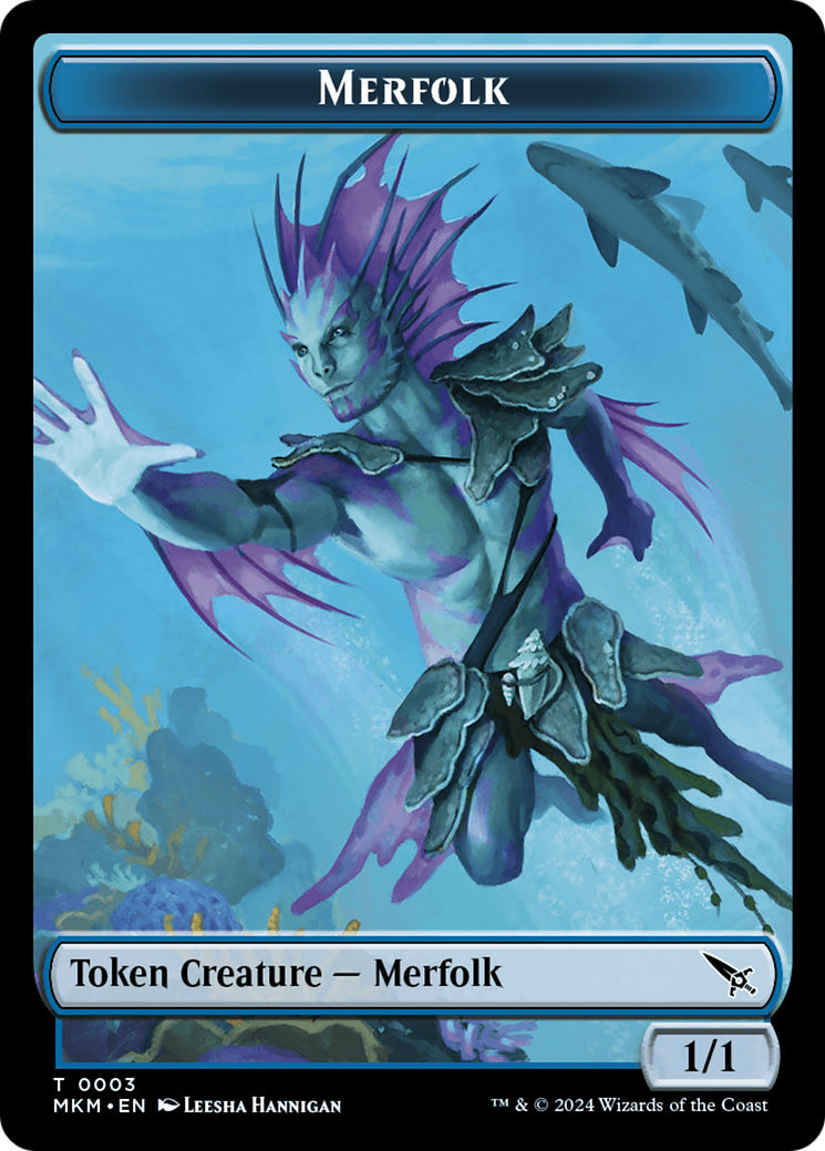 Image of Thopter (0020) // Merfolk Double-Sided Token [Murders at Karlov Manor Tokens]