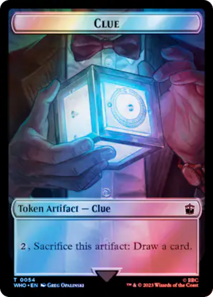 Image of Alien // Clue (0054) Double-Sided Token (Surge Foil) [Doctor Who Tokens]