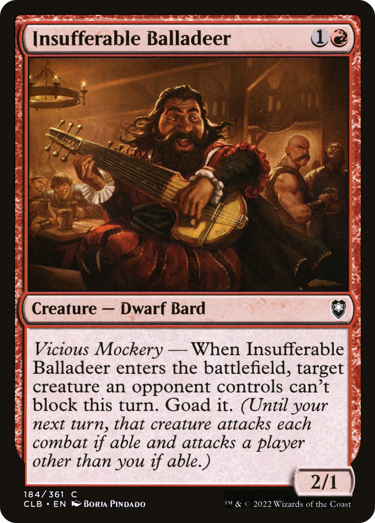 Image of Insufferable Balladeer [Commander Legends: Battle for Baldur's Gate]