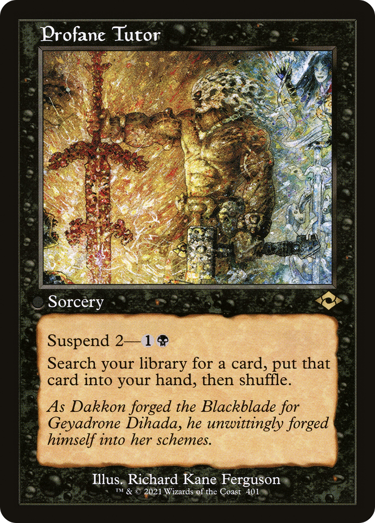 Image of Profane Tutor (Retro Frame) (MH2-401) - Modern Horizons 2 Etched Foil