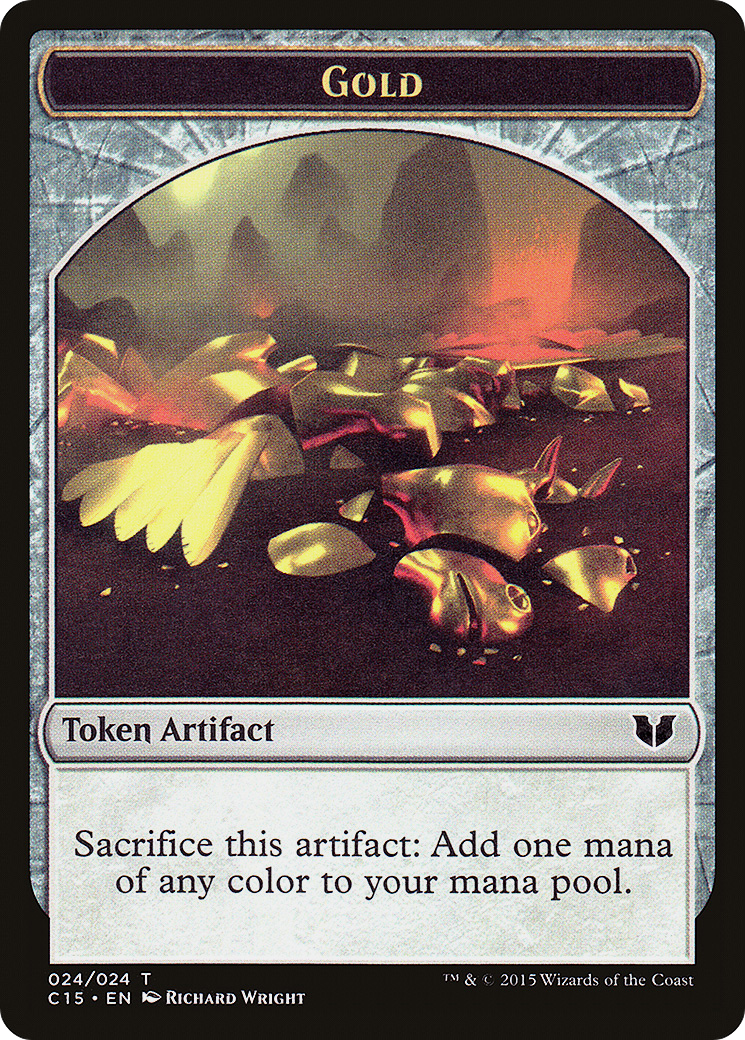 Image of Gold // Knight (005) Double-Sided Token [Commander 2015 Tokens]