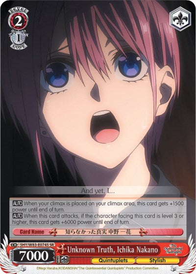 Image of Unknown Truth, Ichika Nakano (5HY/W83-E074S SR) [The Quintessential Quintuplets]