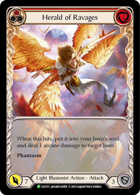 Image of Herald of Ravages (Red) (Extended Art) [LGS153] (Promo)  Rainbow Foil