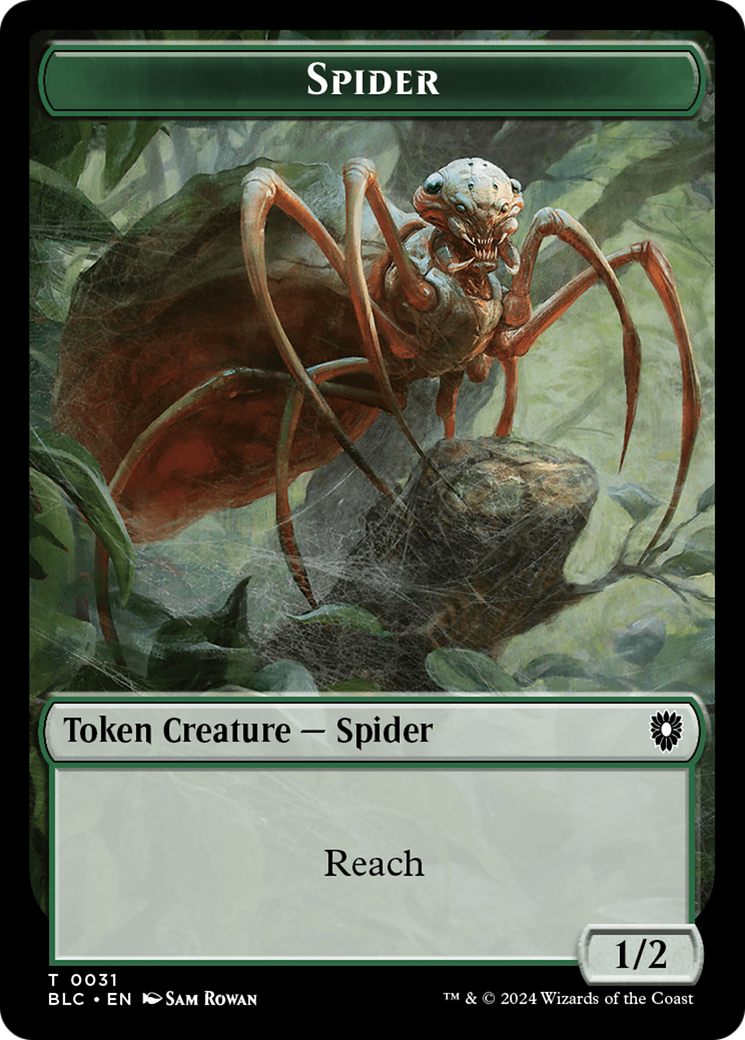 Image of Spider // Blood Double-Sided Token [Bloomburrow Commander Tokens]