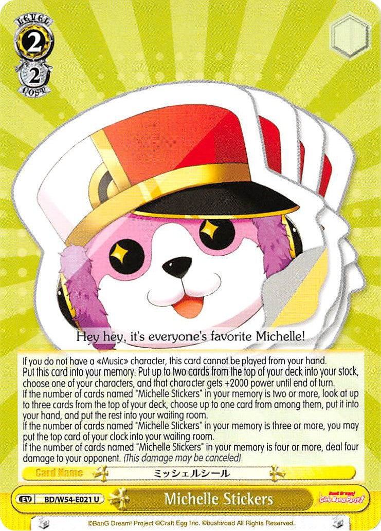 Image of Michelle Stickers (BD/W54-E021 U) [BanG Dream! Girls Band Party!]