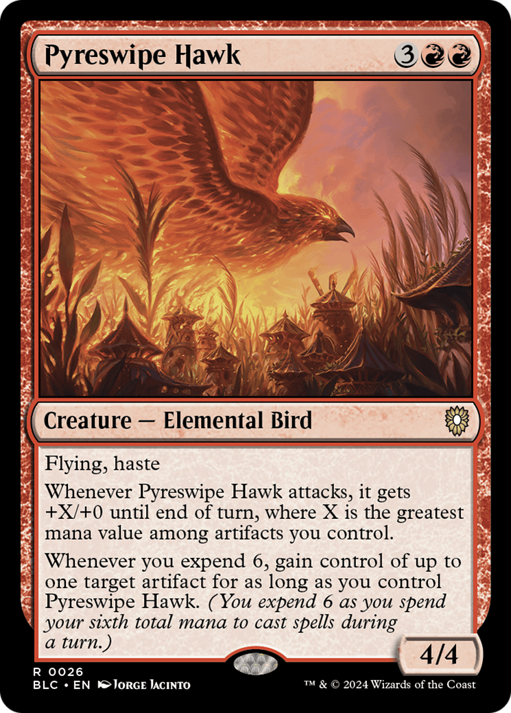 Image of Pyreswipe Hawk [Bloomburrow Commander]