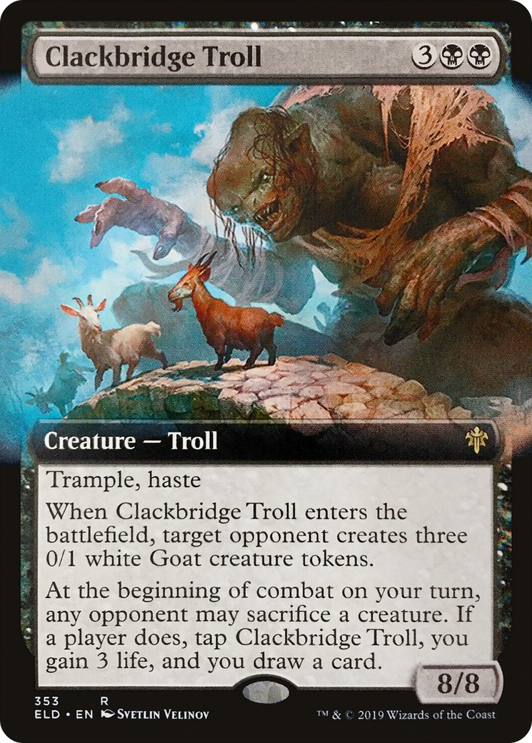 Image of Clackbridge Troll (Extended Art) [Throne of Eldraine]