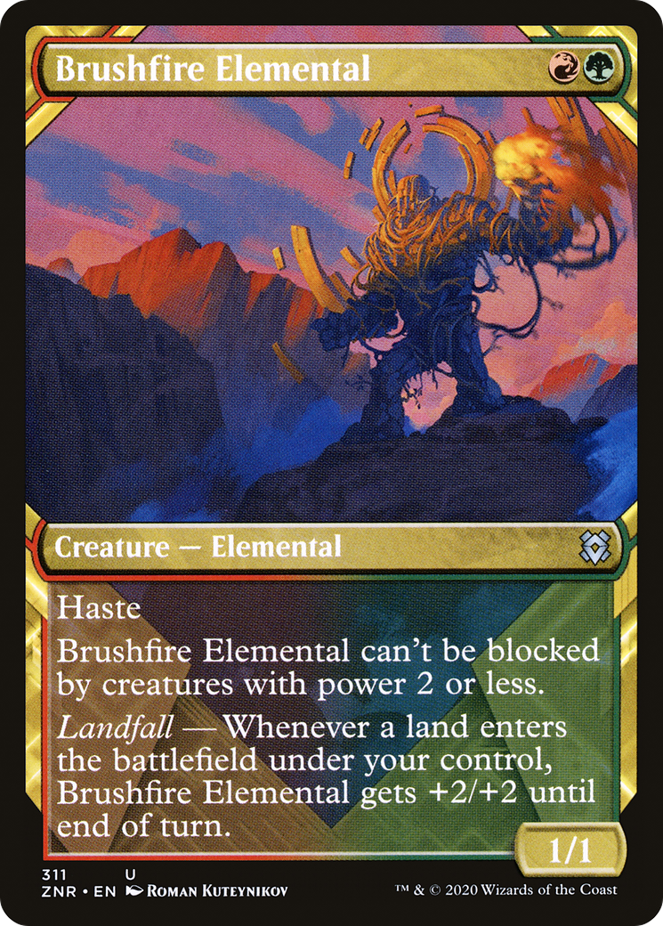 Image of Brushfire Elemental (Showcase) [Zendikar Rising]