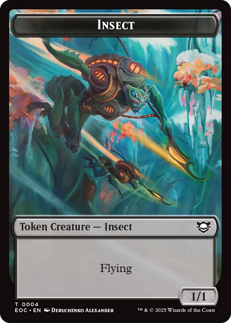 Image of Insect // Golem (0013) Double-Sided Token [Edge of Eternities Commander Tokens]