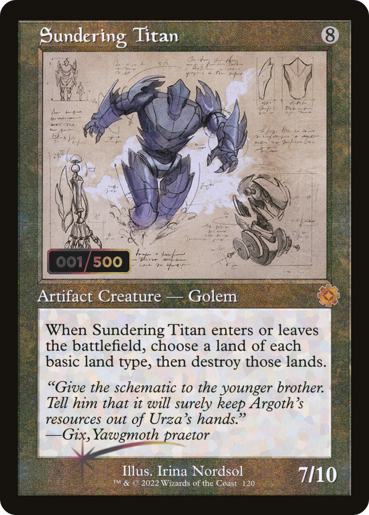 Image of Sundering Titan (Retro Schematic) (Serialized) [The Brothers' War Retro Artifacts]