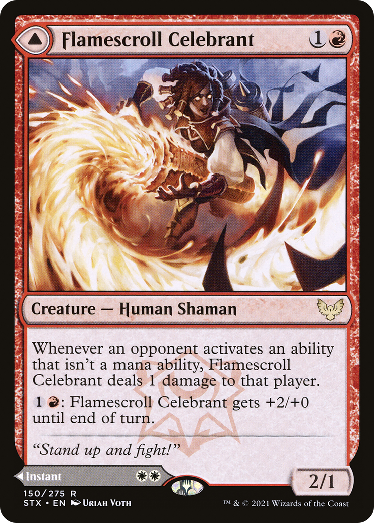 Image of Flamescroll Celebrant // Revel in Silence [Strixhaven: School of Mages]