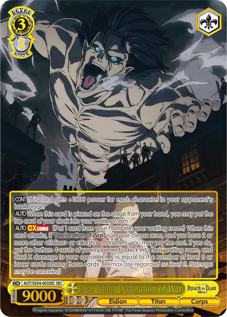 Image of Eren Titan: Declaration of War (Foil) [Attack On Titan: Final Season]