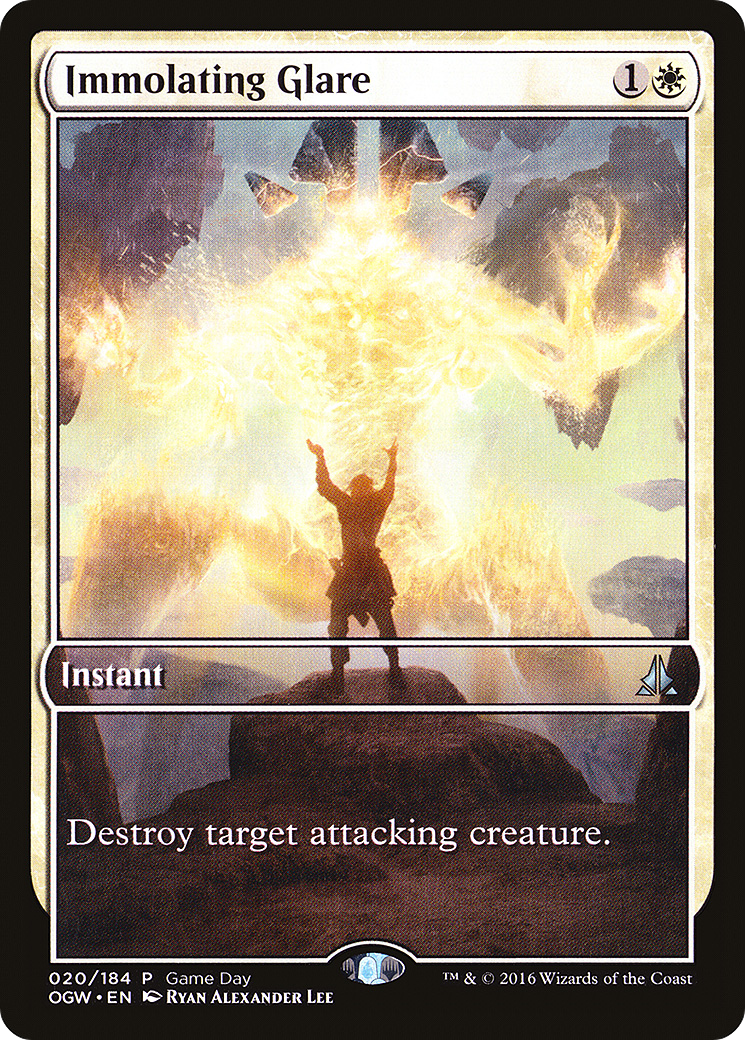 Image of Immolating Glare (Game Day) (Extended Art) [Oath of the Gatewatch Promos]