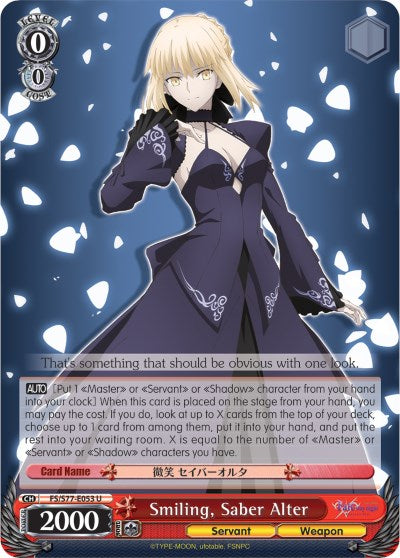 Image of Smiling, Saber Alter (FS/S77-E053 U) [Fate/Stay Night [Heaven's Feel] Vol.2]