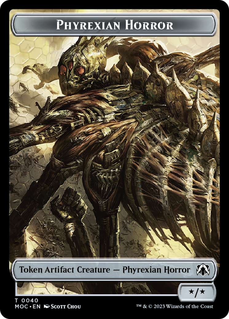 Image of Phyrexian Golem // Phyrexian Horror Double-Sided Token [March of the Machine Commander Tokens]