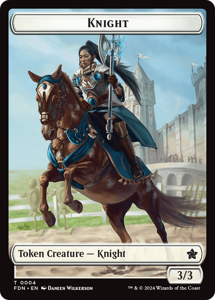 Image of Human // Knight Double-Sided Token [Foundations Tokens]