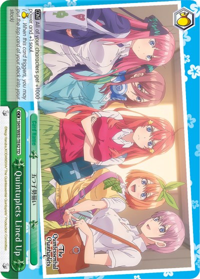 Image of Quintuplets Lined Up (5HY/W83-TE42 TD) (Green) [The Quintessential Quintuplets]
