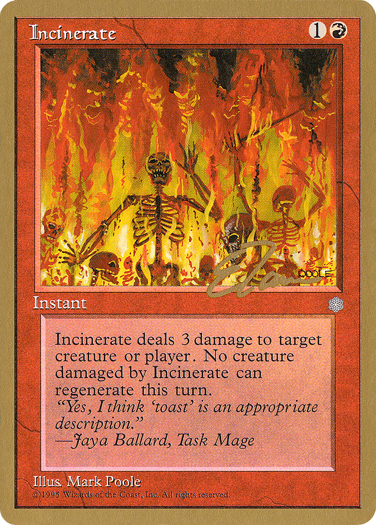Image of Incinerate (Eric Tam) [Pro Tour Collector Set]