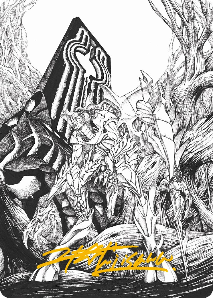 Image of Lukka, Bound to Ruin Art Card (Gold-Stamped Signature) [Phyrexia: All Will Be One Art Series]