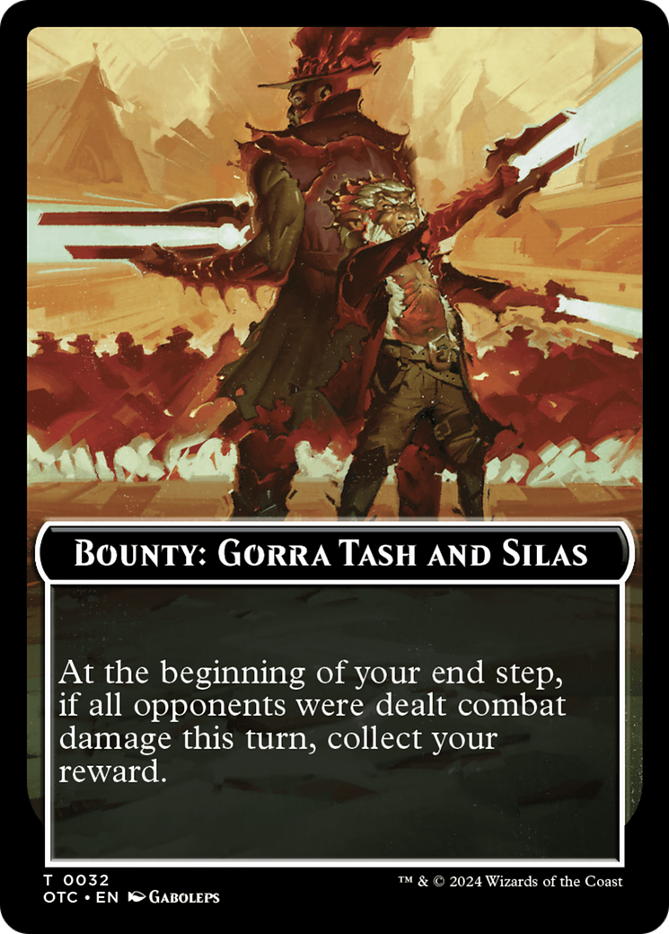 Image of Bounty: Gorra Tash and Silas // Bounty Rules Double-Sided Token [Outlaws of Thunder Junction Commander Tokens]